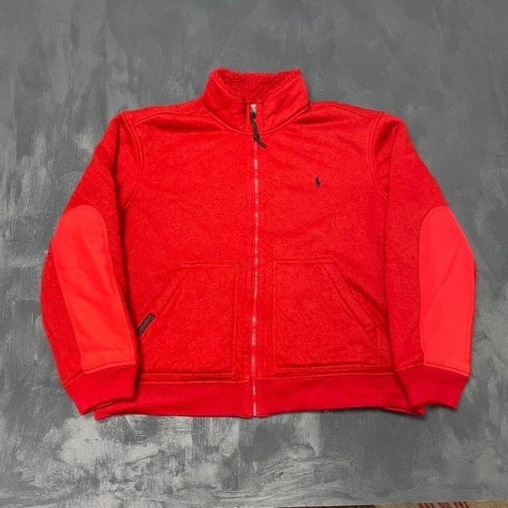 Vintage Full Zip Fleece Sweatshirt Men XXL Red 1990s Polo Ralph Lauren